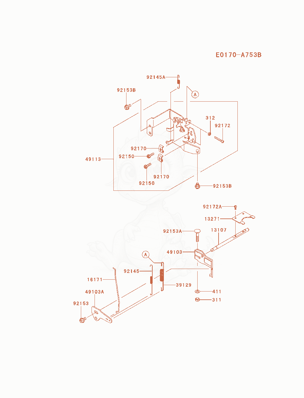 Exploded parts diagram of the Control-Equipment of a Kawasaki FR651V-AS33 engine, with numbered balloons