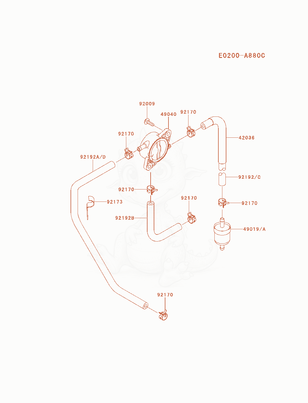Exploded parts diagram of the Fuel-Tank / Fuel-Valve of a Kawasaki FR651V-AS33 engine, with numbered balloons