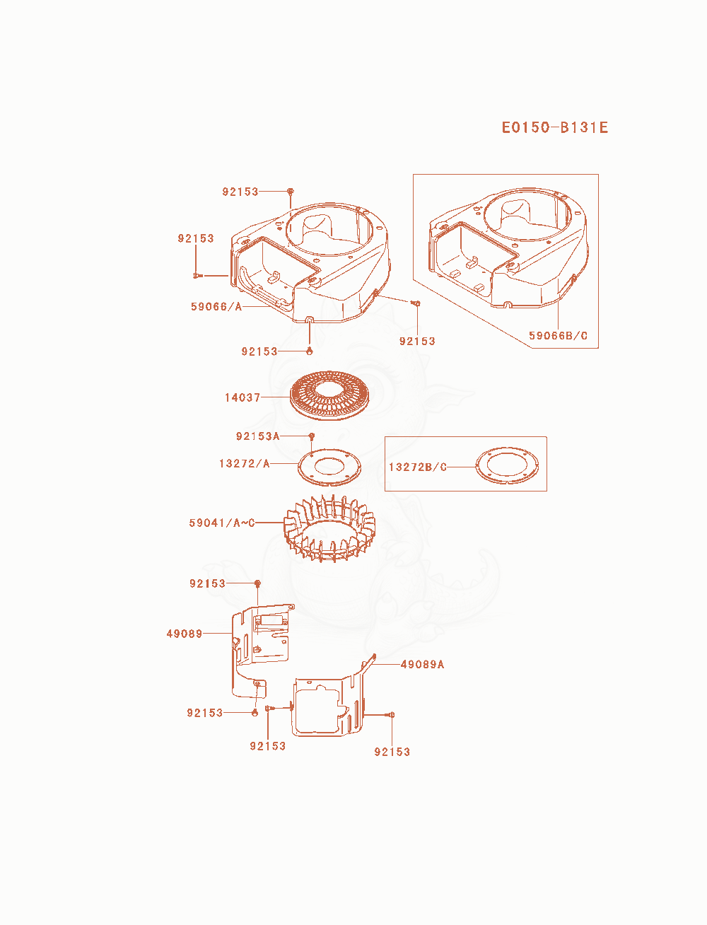 Exploded parts diagram of the Cooling-Equipment of a Kawasaki FS481V-AS01 engine, with numbered balloons
