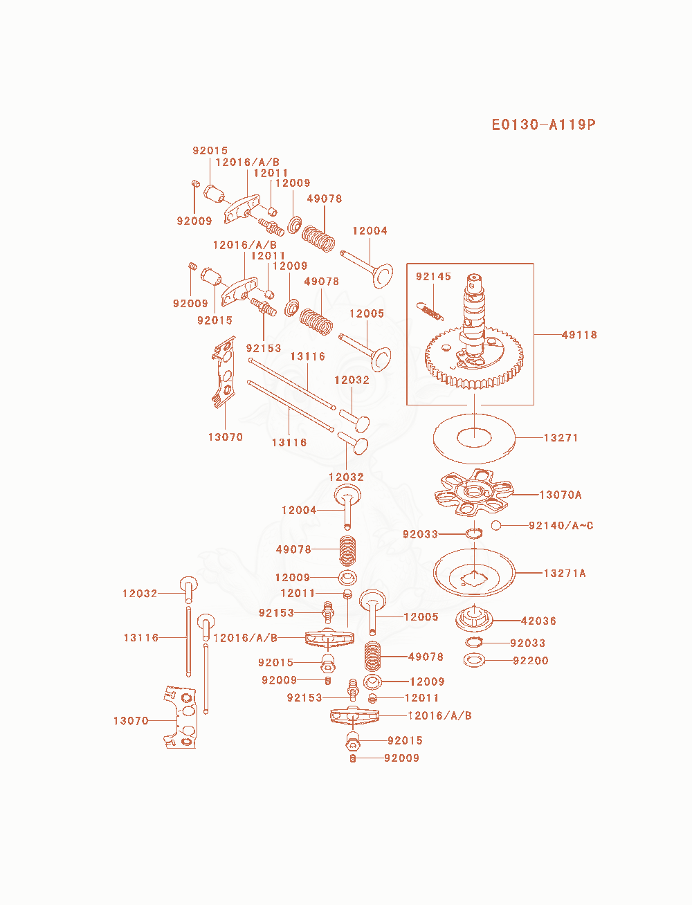 Exploded parts diagram of the Valve / Camshaft of a Kawasaki FH580V-AS37 engine, with numbered balloons