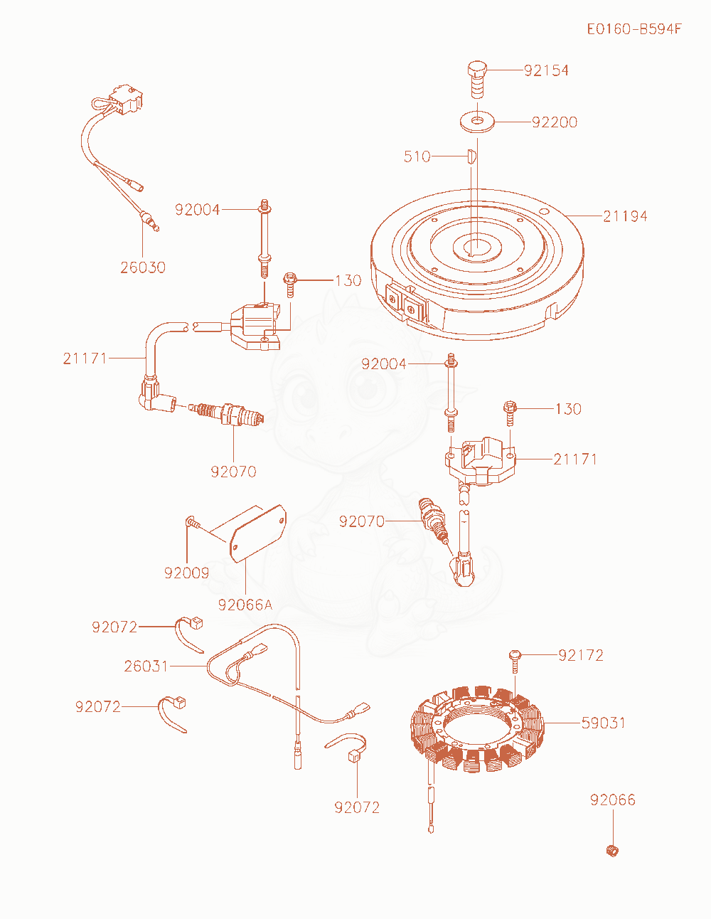Exploded parts diagram of the Electric-Equipment of a Kawasaki FS541V-FS21 engine, with numbered balloons