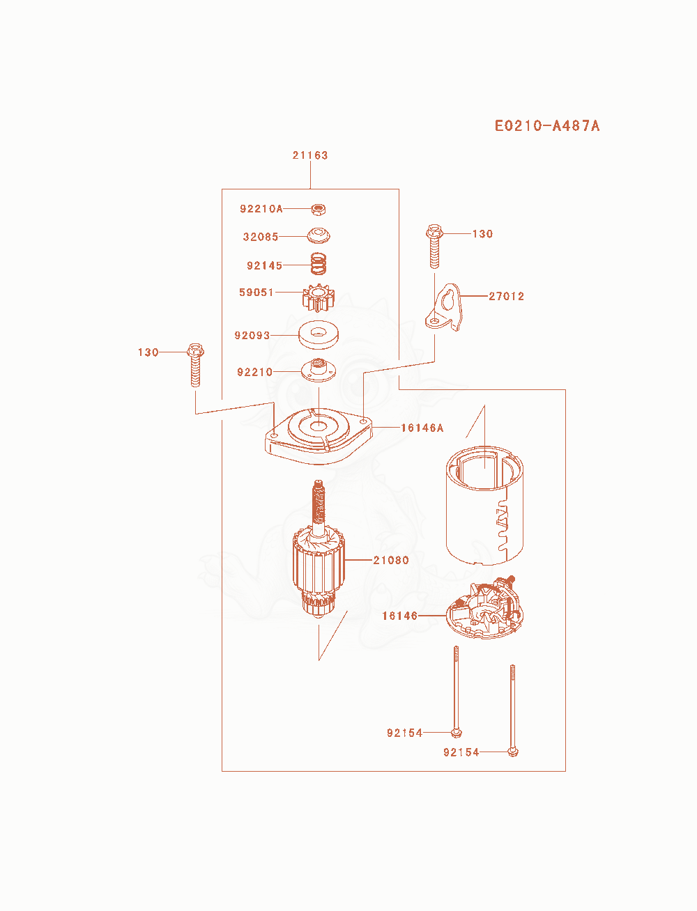 Exploded parts diagram of the Starter of a Kawasaki FS691V-AS00 engine, with numbered balloons