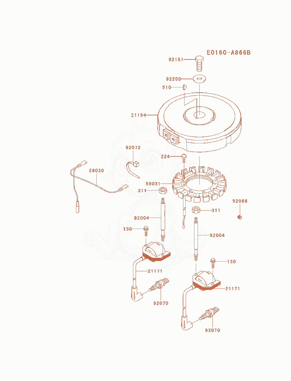 Exploded parts diagram of the Electric-Equipment of a Kawasaki FH580V-AS21 engine, with numbered balloons