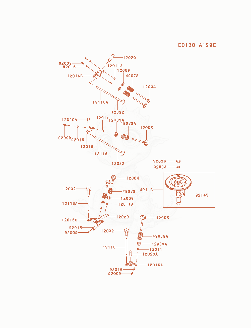 Exploded parts diagram of the Valve / Camshaft of a Kawasaki FXT00V-AS20 engine, with numbered balloons