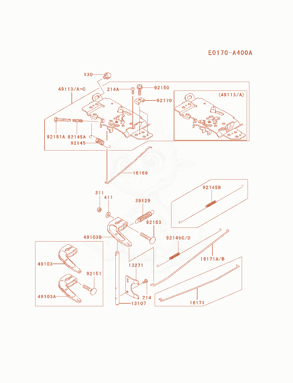 Despiece del Control-Equipment de un motor Kawasaki FH680D-AS05, con globos numerados