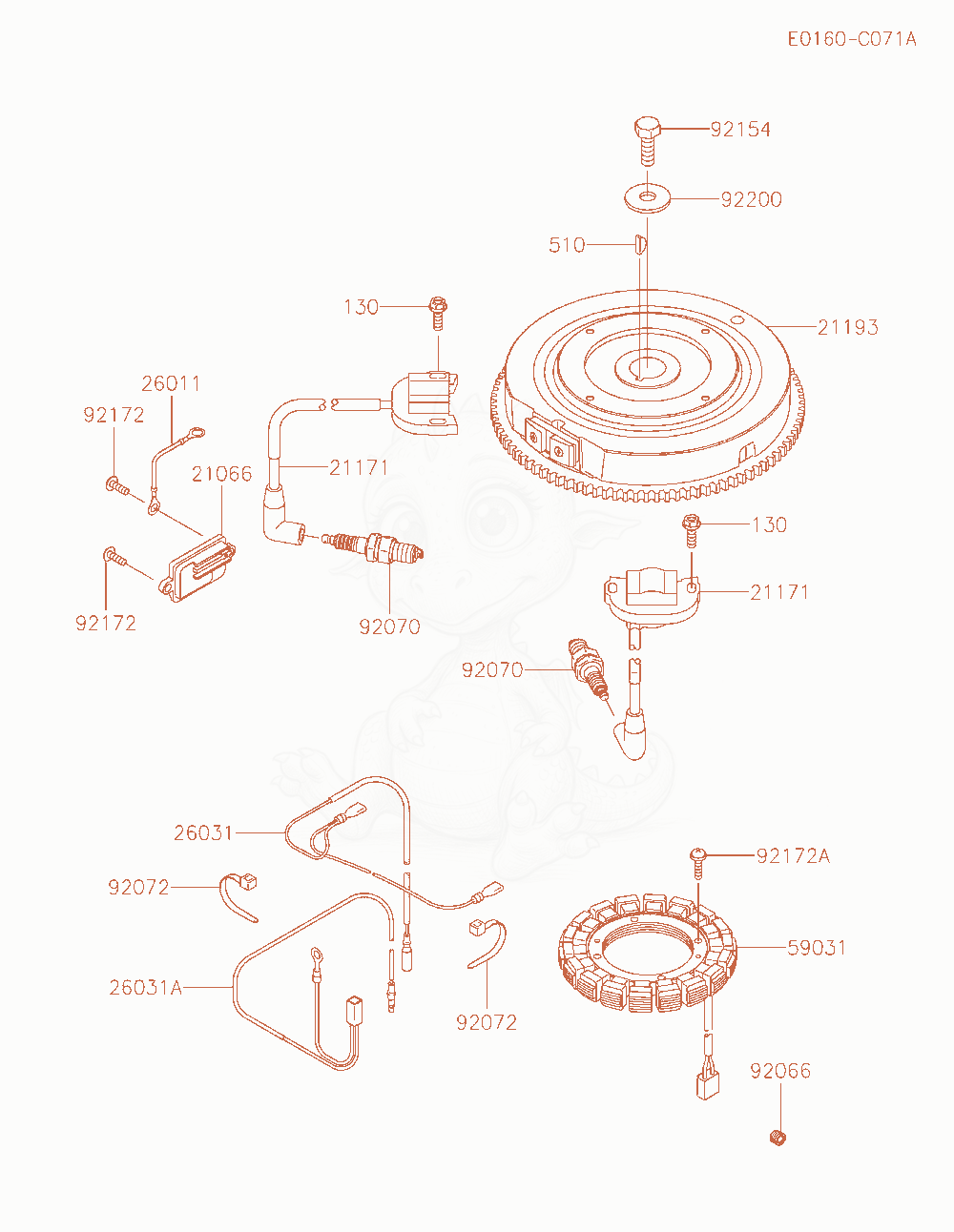 Exploded parts diagram of the Electric-Equipment of a Kawasaki FX541V-CS07 engine, with numbered balloons