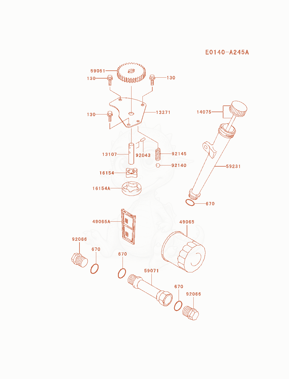 Exploded parts diagram of the Lubrication-Equipment of a Kawasaki FH680V-AS23 engine, with numbered balloons