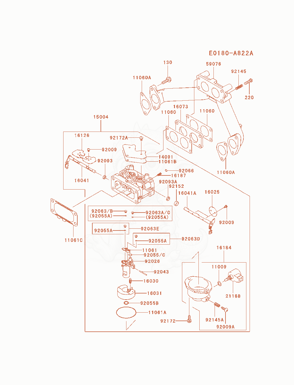 Exploded parts diagram of the Carburetor of a Kawasaki FH770D-DS04 engine, with numbered balloons