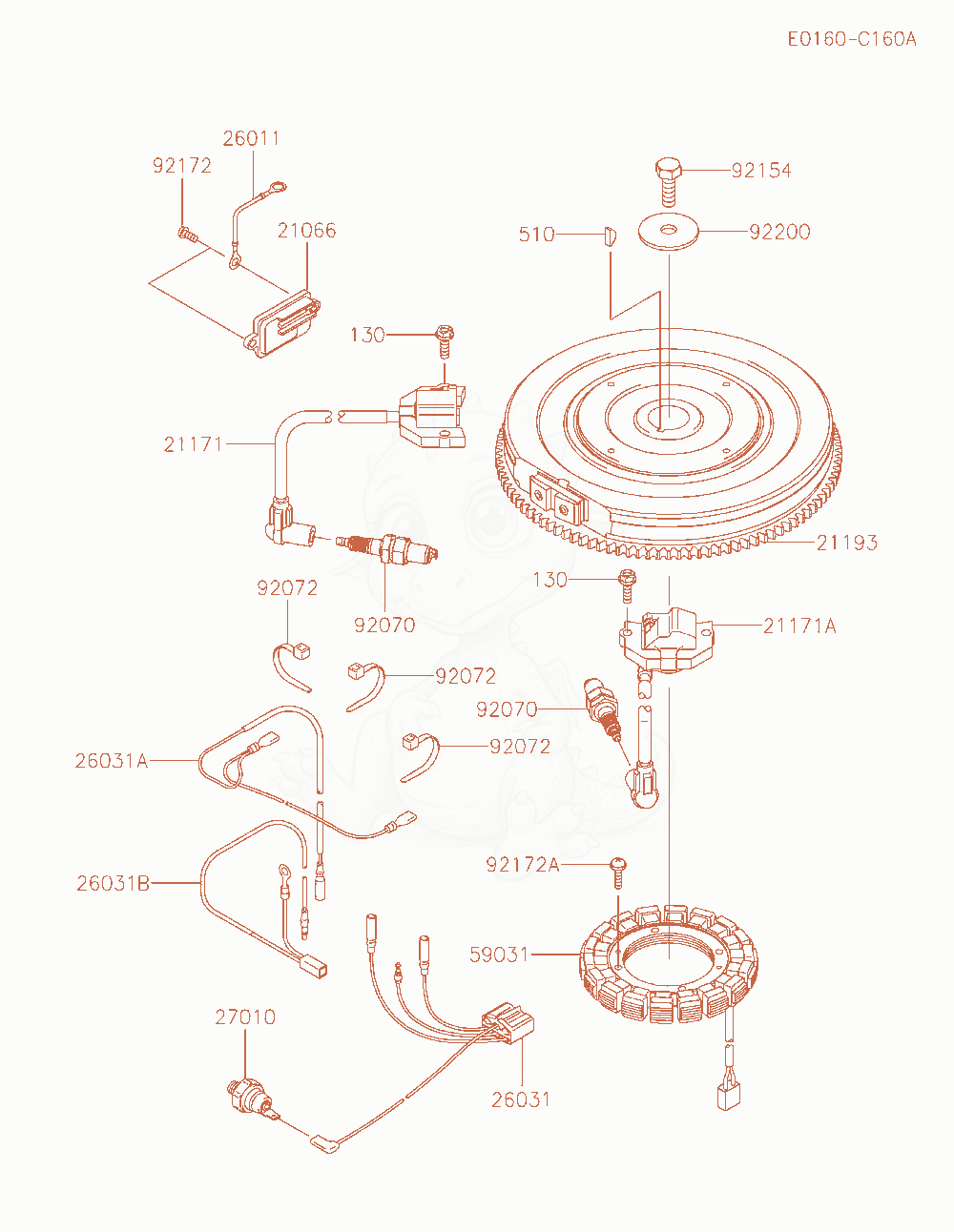 Exploded parts diagram of the Electric-Equipment of a Kawasaki FX801V-AS34 engine, with numbered balloons