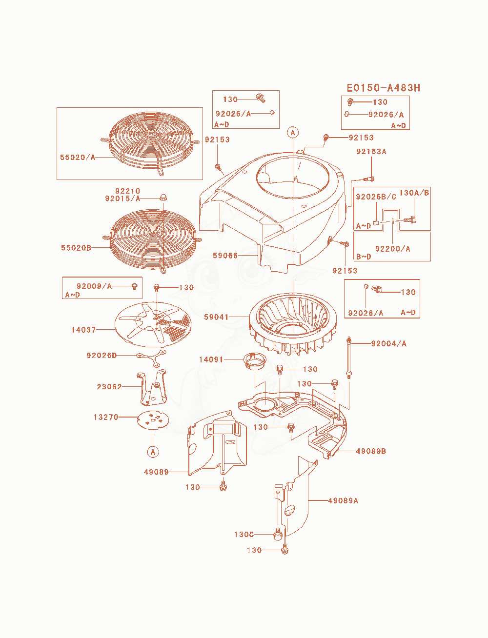 Exploded parts diagram of the Cooling-Equipment of a Kawasaki FH680V-AS10 engine, with numbered balloons
