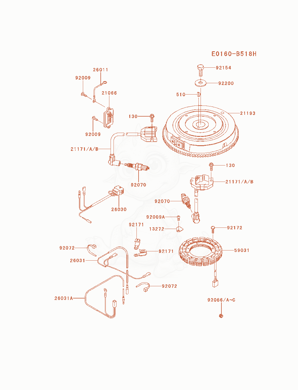Exploded parts diagram of the Electric-Equipment of a Kawasaki FR691V-AS15 engine, with numbered balloons