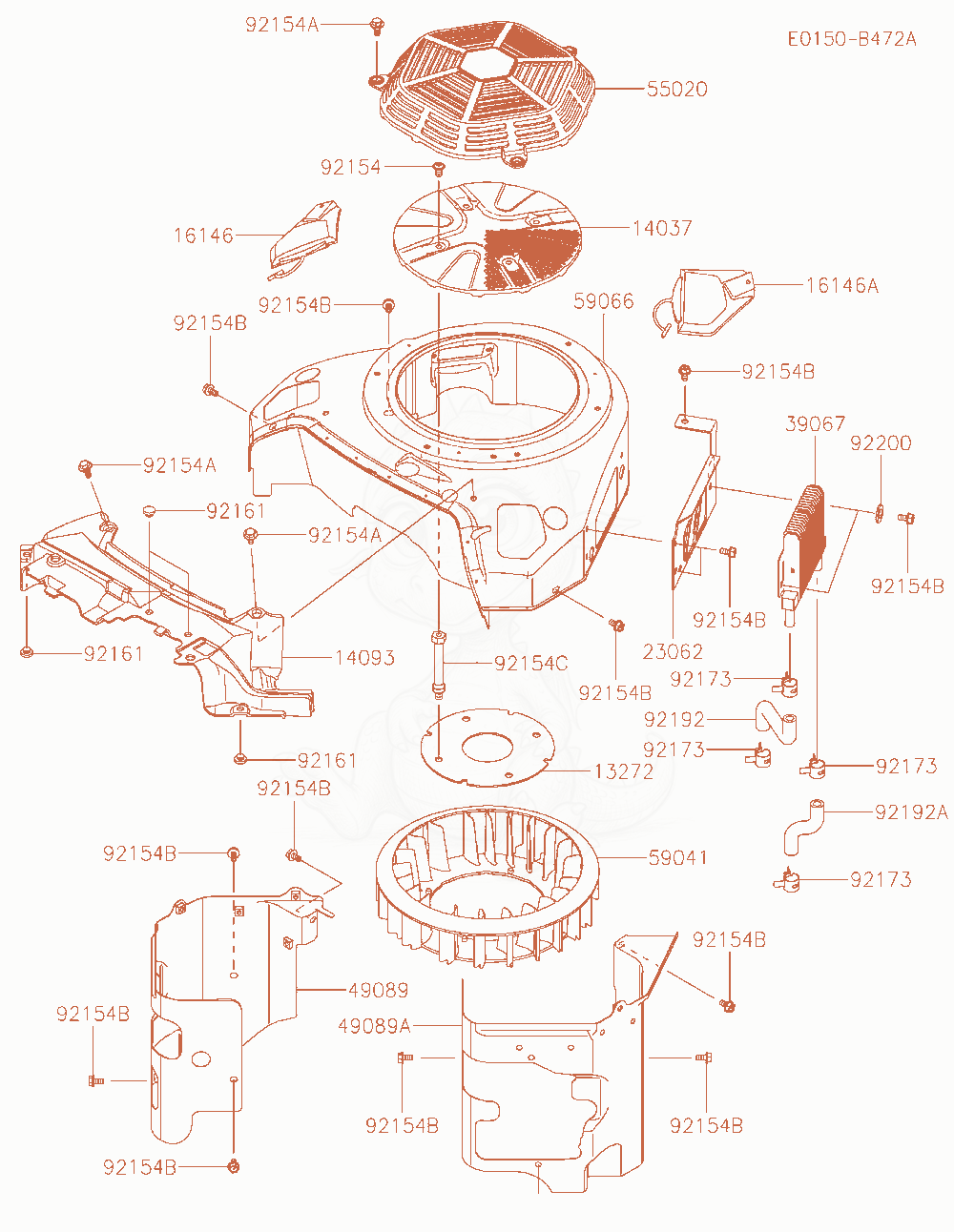 Exploded parts diagram of the Cooling-Equipment of a Kawasaki FXT00V-AR31 engine, with numbered balloons