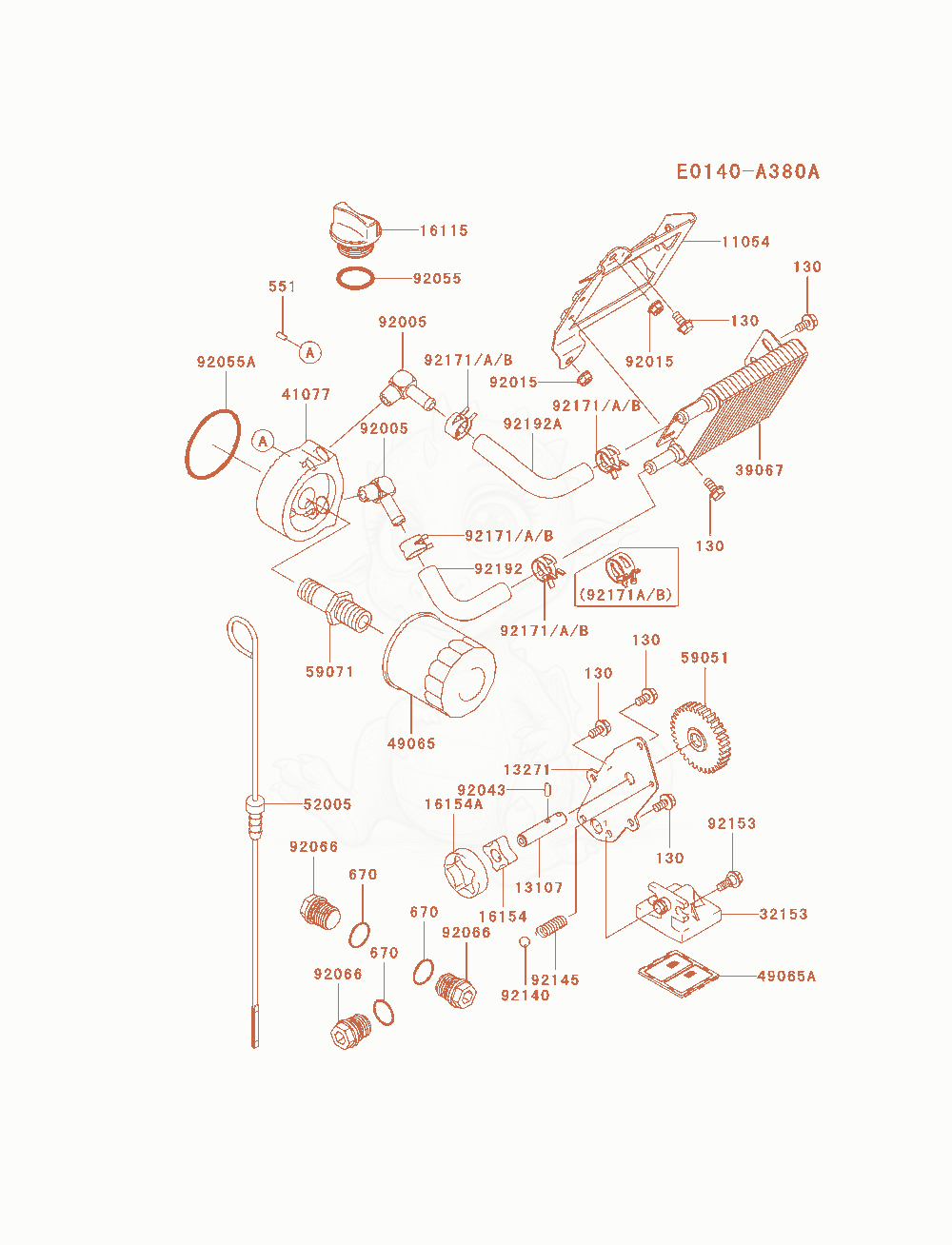 Exploded parts diagram of the Lubrication-Equipment of a Kawasaki FH770D-AS01 engine, with numbered balloons