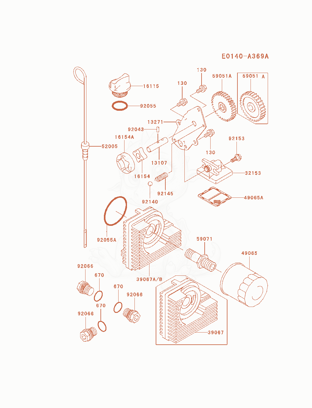 Exploded parts diagram of the Lubrication-Equipment of a Kawasaki FH721D-AS05 engine, with numbered balloons