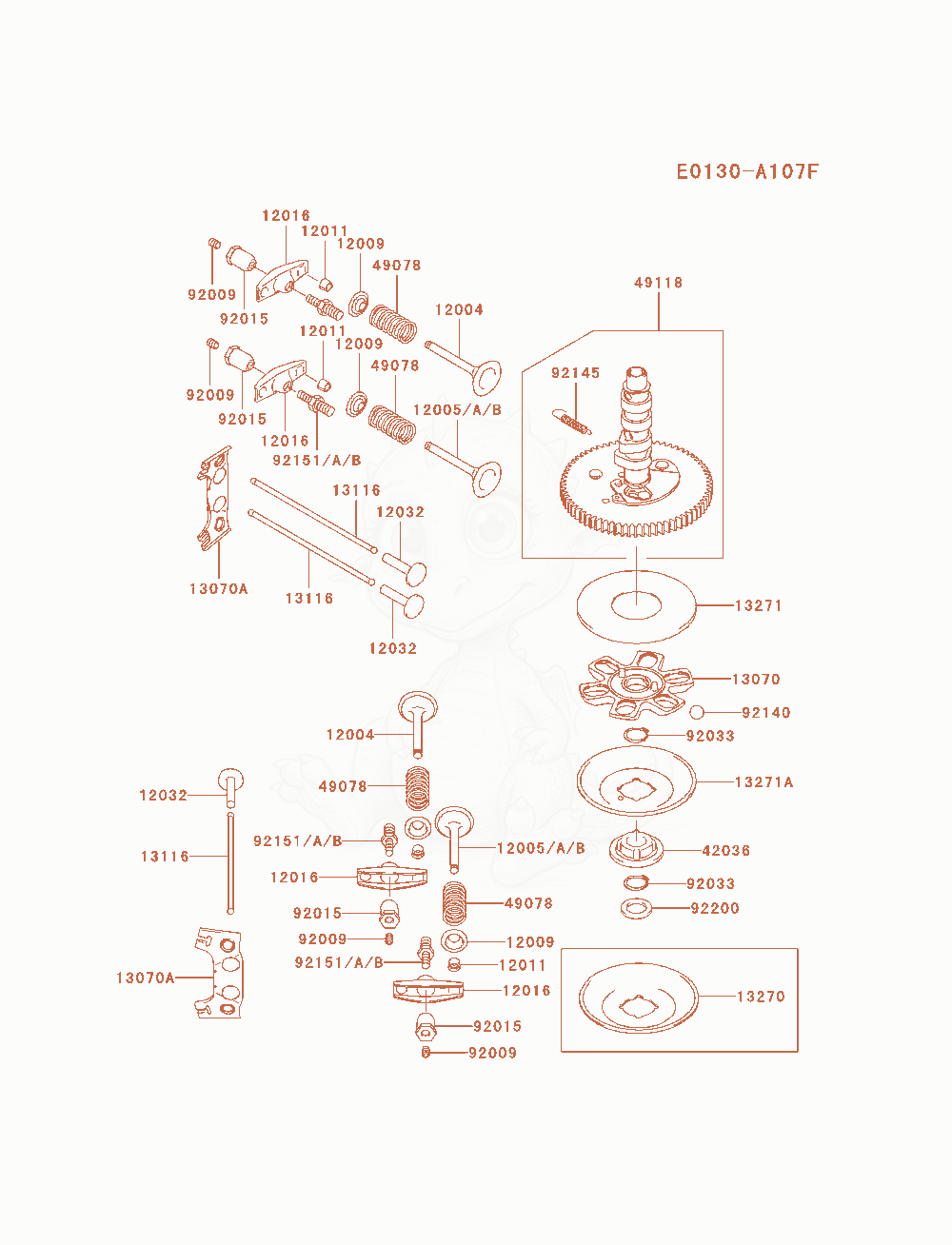 Exploded parts diagram of the Valve / Camshaft of a Kawasaki FH721V-AS05 engine, with numbered balloons