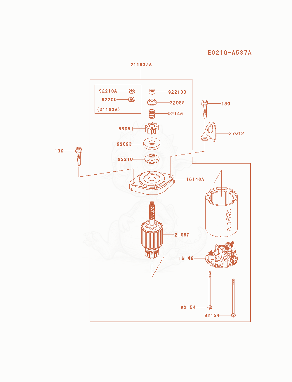 Exploded parts diagram of the Starter of a Kawasaki FS651V-AS07 engine, with numbered balloons