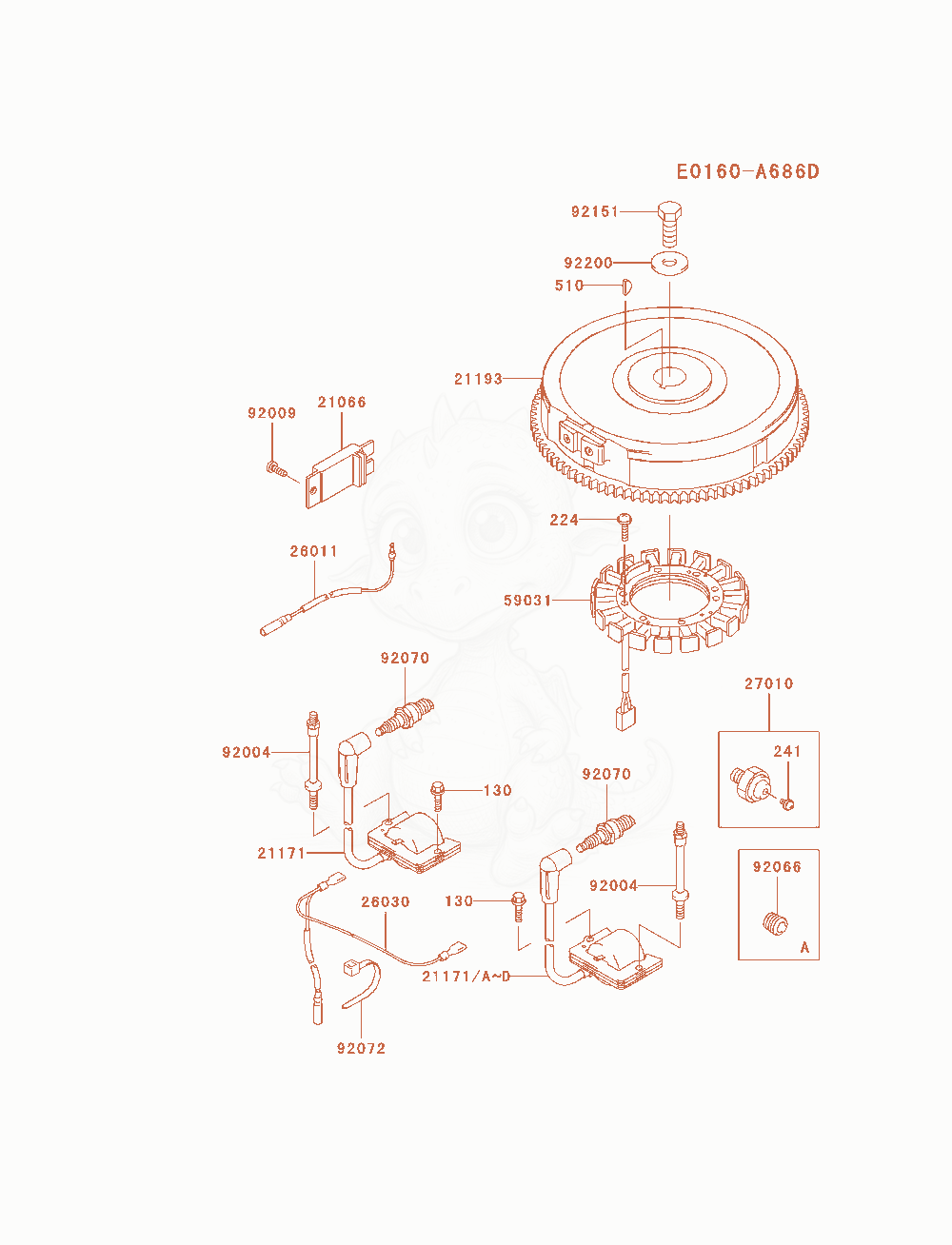 Exploded parts diagram of the Electric-Equipment of a Kawasaki FH680V-AS09 engine, with numbered balloons