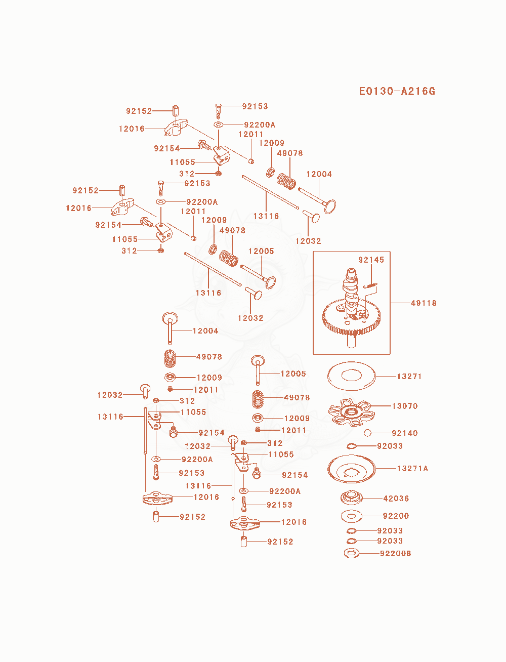 Exploded parts diagram of the Valve / Camshaft of a Kawasaki FR600V-AS17 engine, with numbered balloons