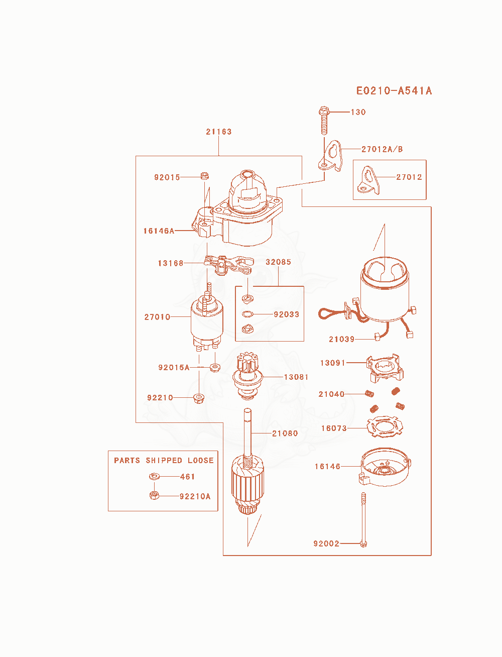 Exploded parts diagram of the Starter of a Kawasaki FX691V-AS04 engine, with numbered balloons