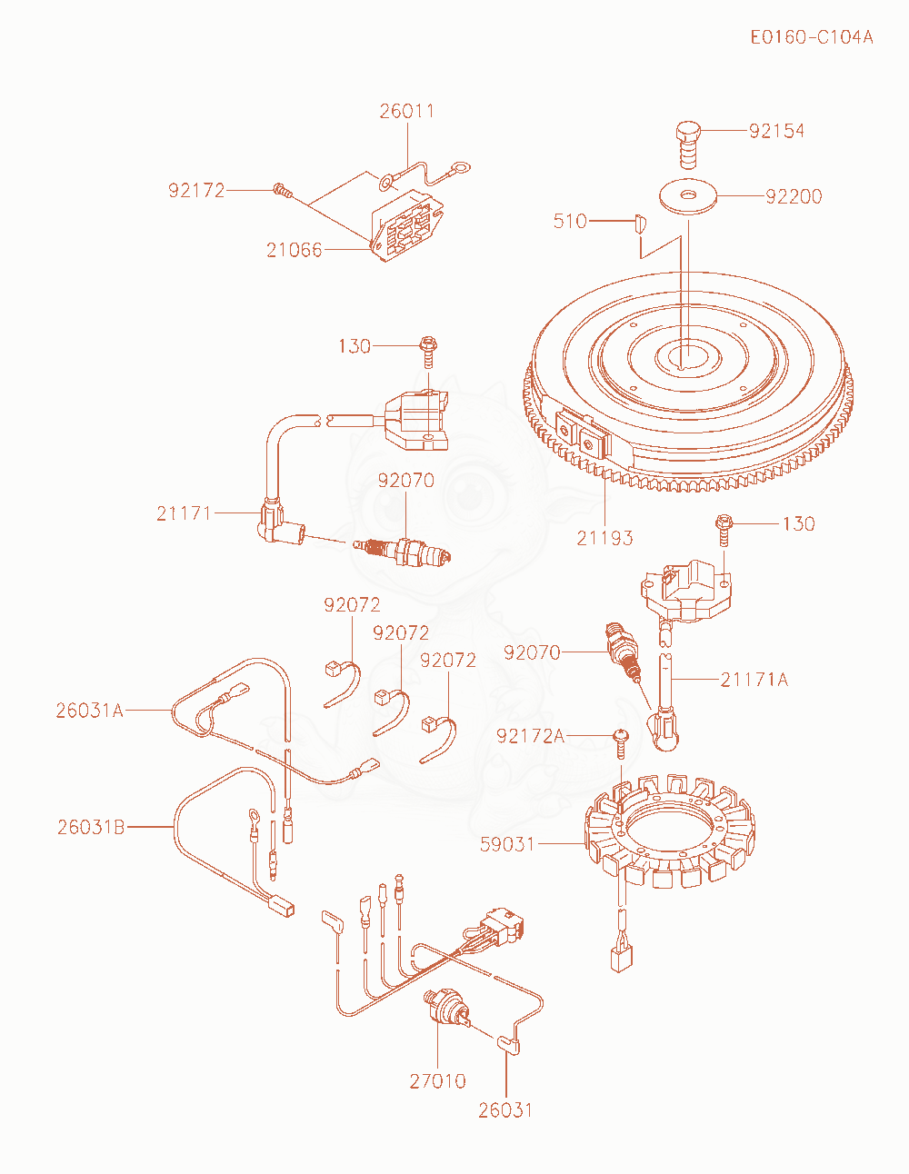 Exploded parts diagram of the Electric-Equipment of a Kawasaki FXT00V-AS22 engine, with numbered balloons