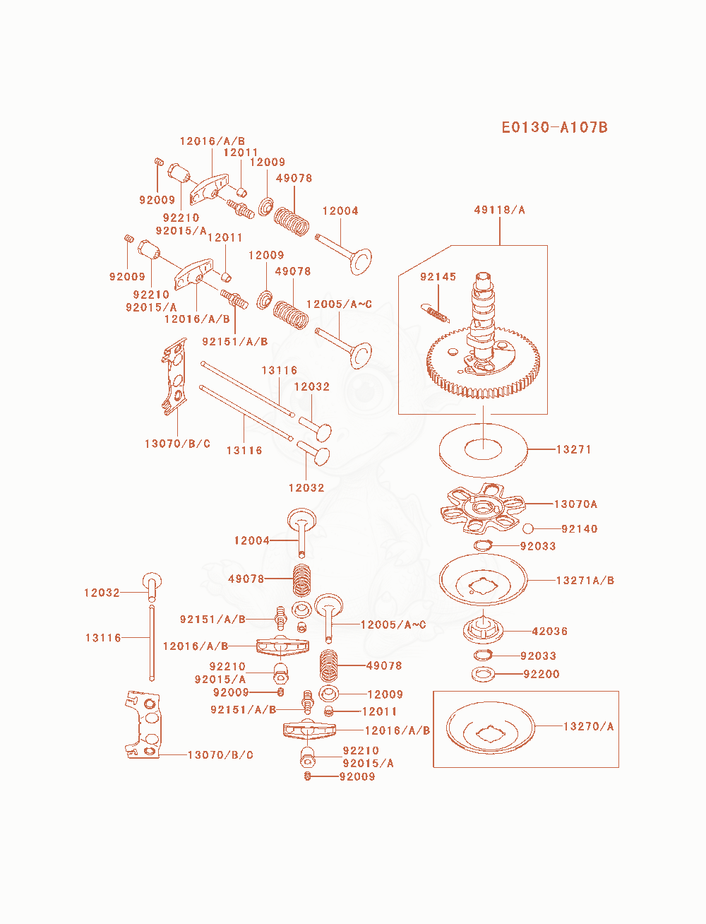 Exploded parts diagram of the Valve / Camshaft of a Kawasaki FH680V-AS01 engine, with numbered balloons