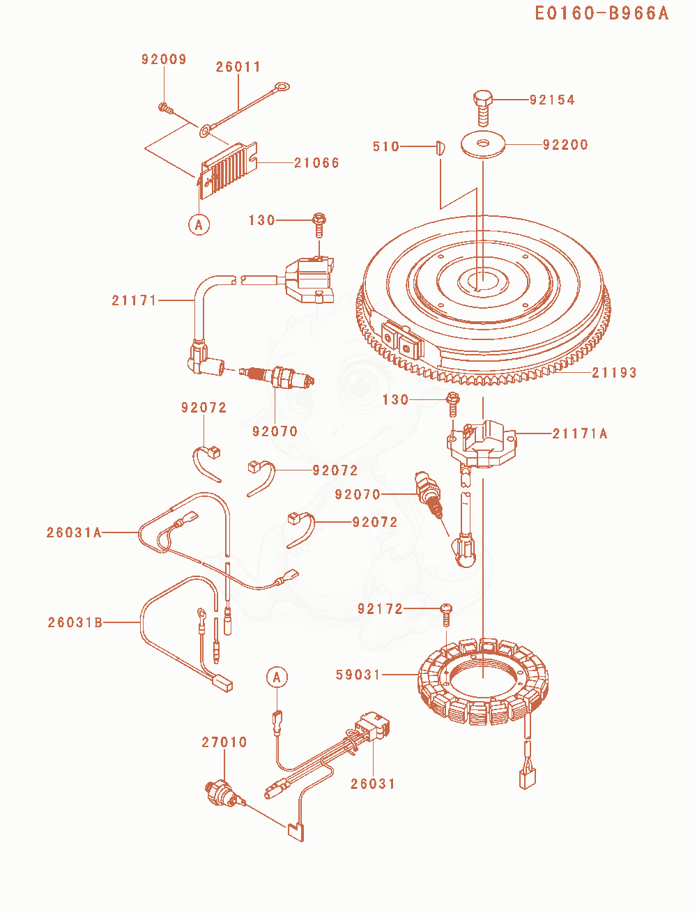 Exploded parts diagram of the Electric-Equipment of a Kawasaki FXT00V-AS25 engine, with numbered balloons