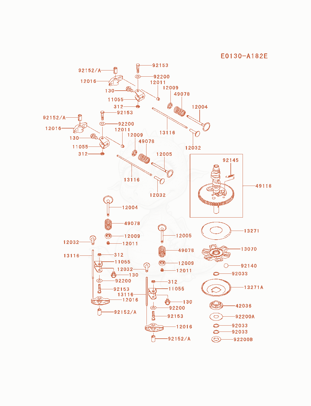 Exploded parts diagram of the Valve / Camshaft of a Kawasaki FS541V-AS18 engine, with numbered balloons