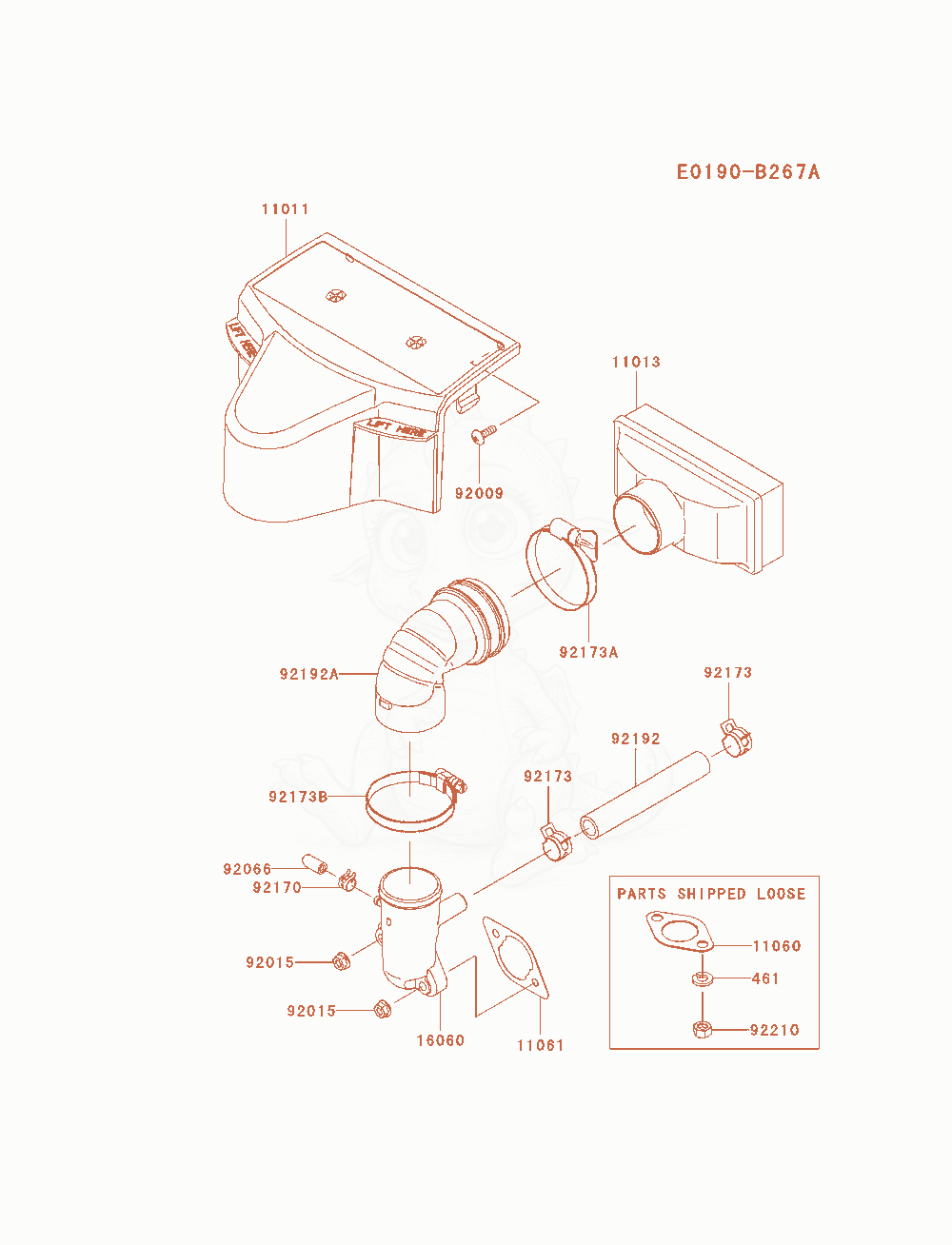 Exploded parts diagram of the Air-Filter / Muffler of a Kawasaki FR541V-AS05 engine, with numbered balloons