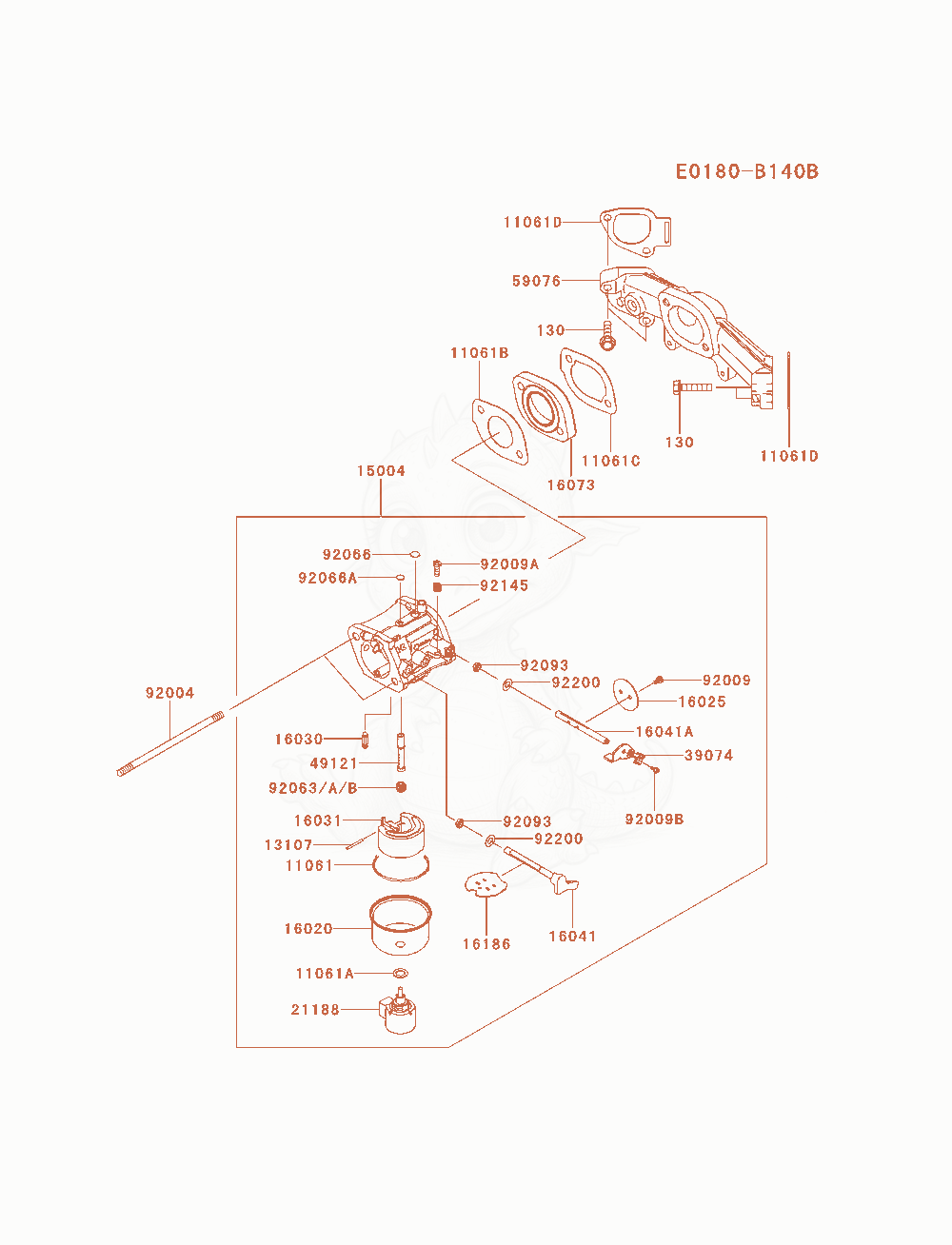 Exploded parts diagram of the Carburetor of a Kawasaki FS691V-AS34 engine, with numbered balloons