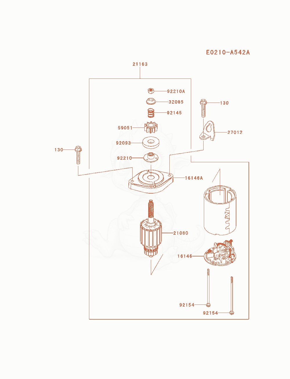 Exploded parts diagram of the Starter of a Kawasaki FR691V-AS16 engine, with numbered balloons