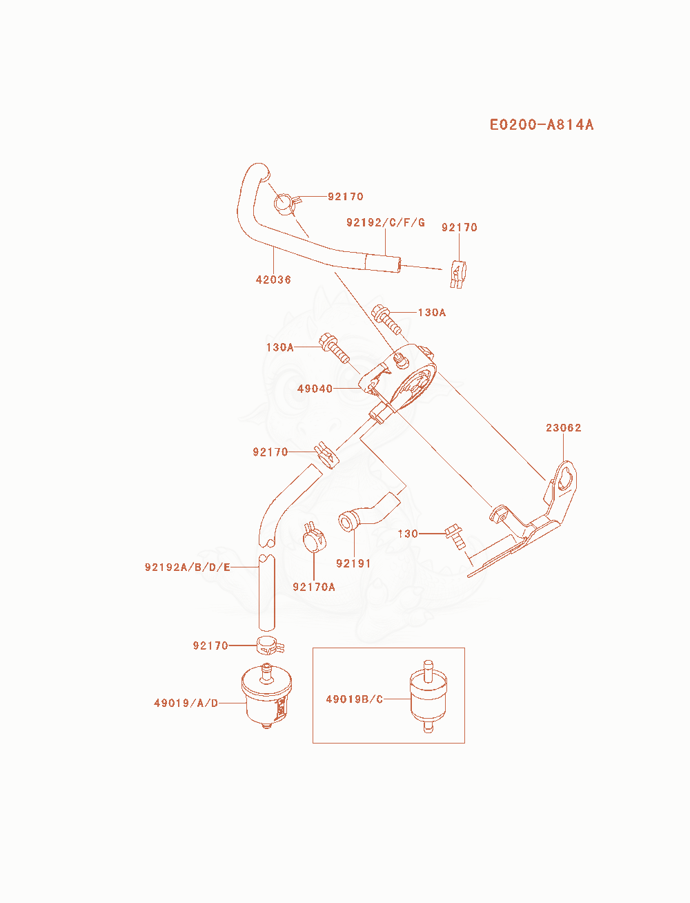 Exploded parts diagram of the Fuel-Tank / Fuel-Valve of a Kawasaki FH770D-ES01 engine, with numbered balloons
