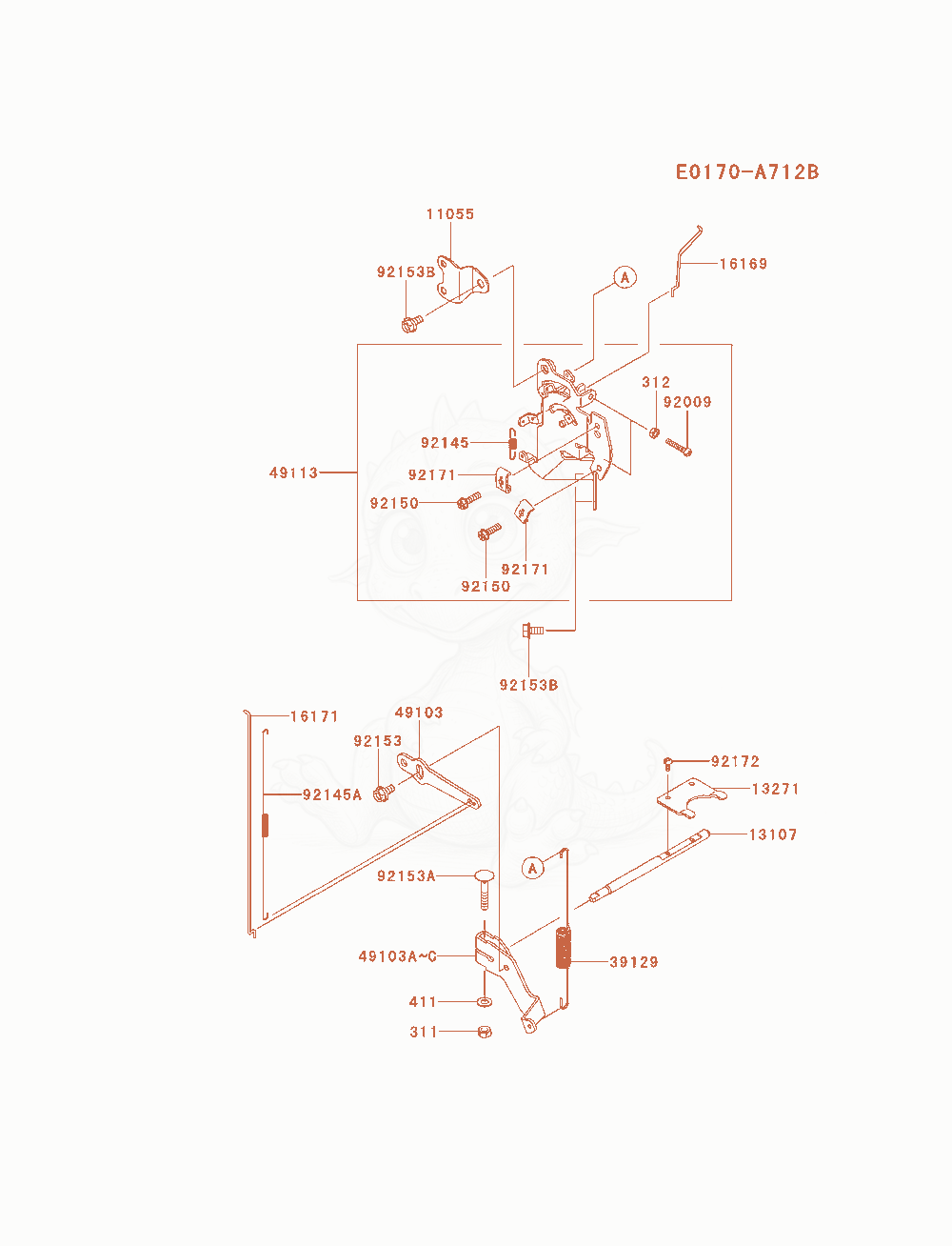 Exploded parts diagram of the Control-Equipment of a Kawasaki FX801V-AS08 engine, with numbered balloons