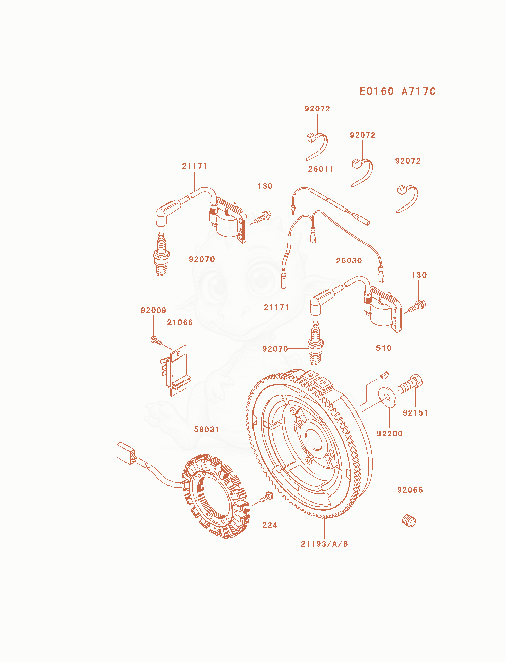 Exploded parts diagram of the Electric-Equipment of a Kawasaki FH680D-AS06 engine, with numbered balloons