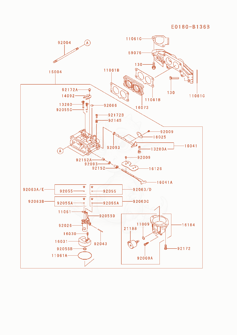 Exploded parts diagram of the Carburetor of a Kawasaki FX691V-AS27 engine, with numbered balloons