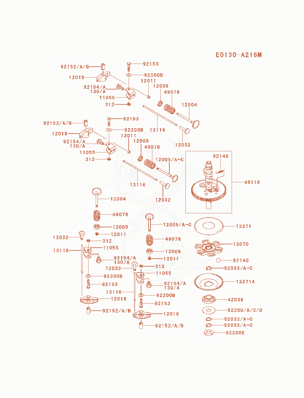 Exploded parts diagram of the Valve / Camshaft of a Kawasaki FS600V-AS13 engine, with numbered balloons
