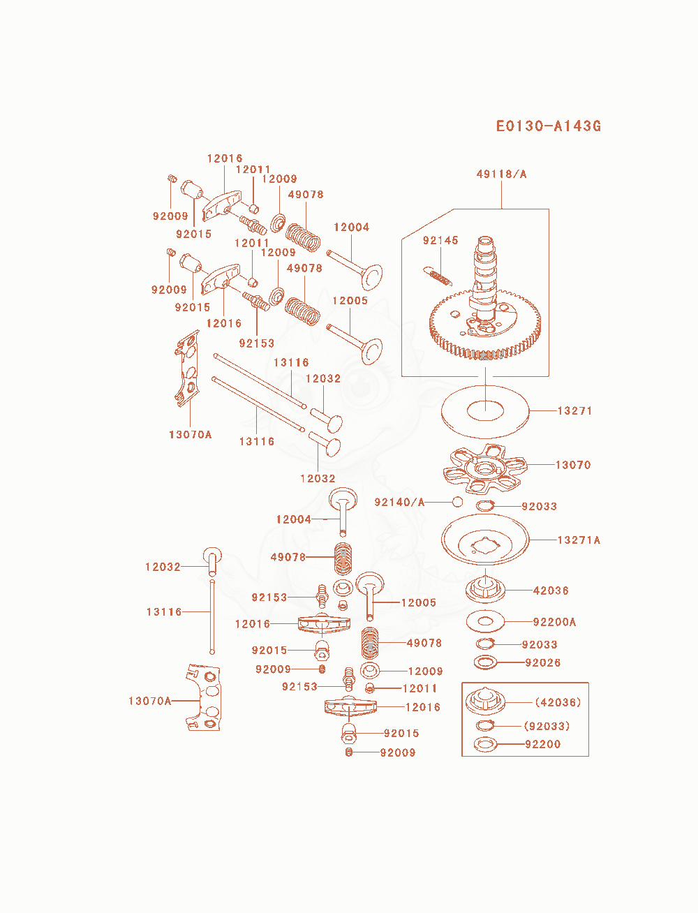 Exploded parts diagram of the Valve / Camshaft of a Kawasaki FH680V-ES32 engine, with numbered balloons