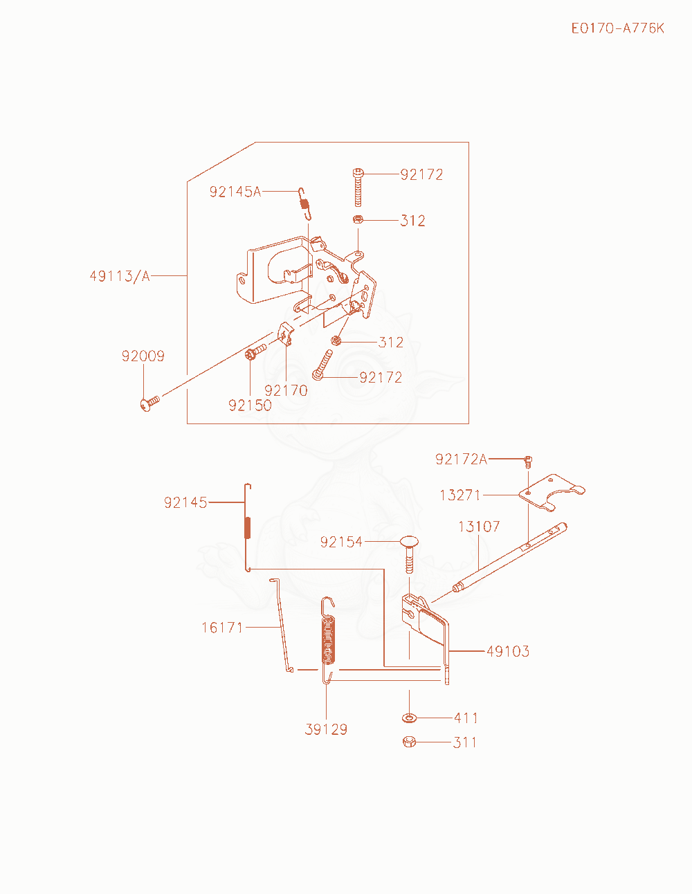 Exploded parts diagram of the Control-Equipment of a Kawasaki FR600V-BS17 engine, with numbered balloons