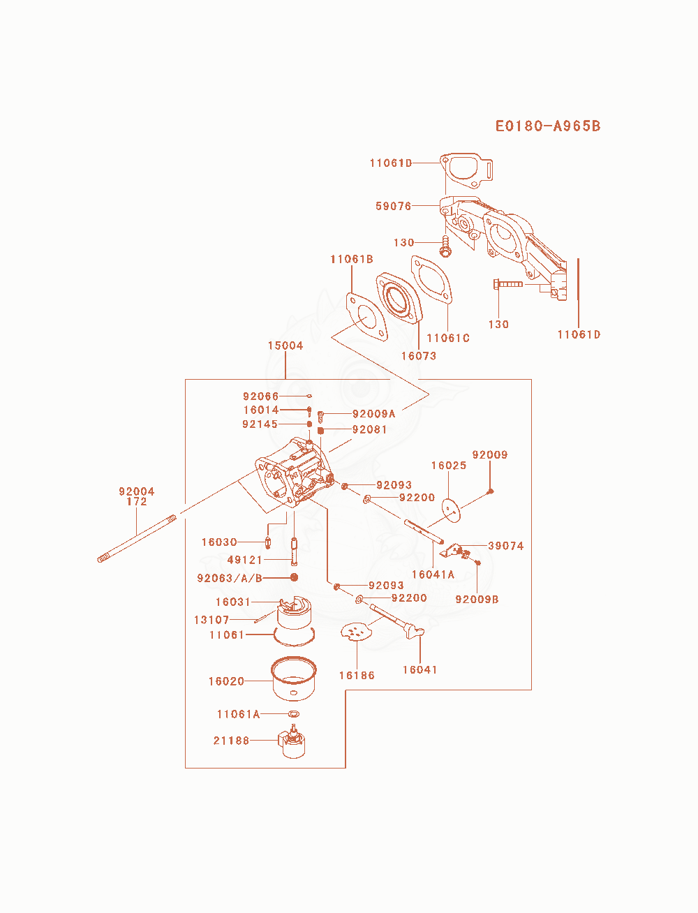Exploded parts diagram of the Carburetor of a Kawasaki FR691V-AS25 engine, with numbered balloons
