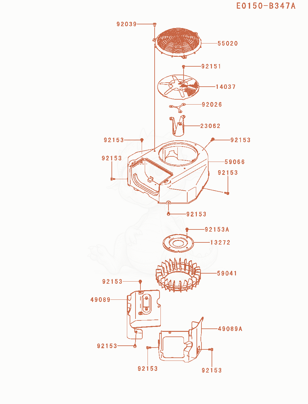 Exploded parts diagram of the Cooling-Equipment of a Kawasaki FS651V-AS02 engine, with numbered balloons