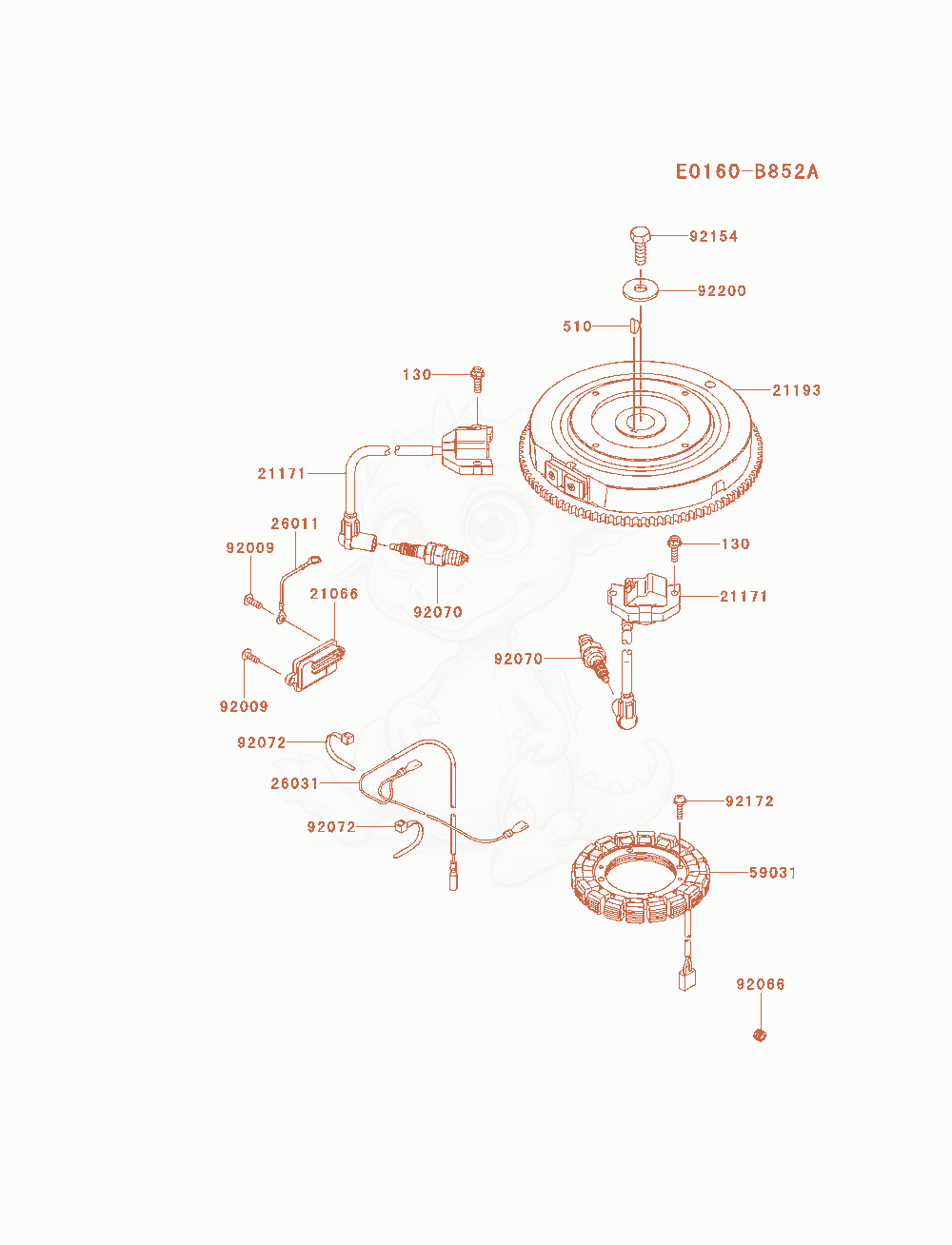 Exploded parts diagram of the Electric-Equipment of a Kawasaki FX481V-AS09 engine, with numbered balloons