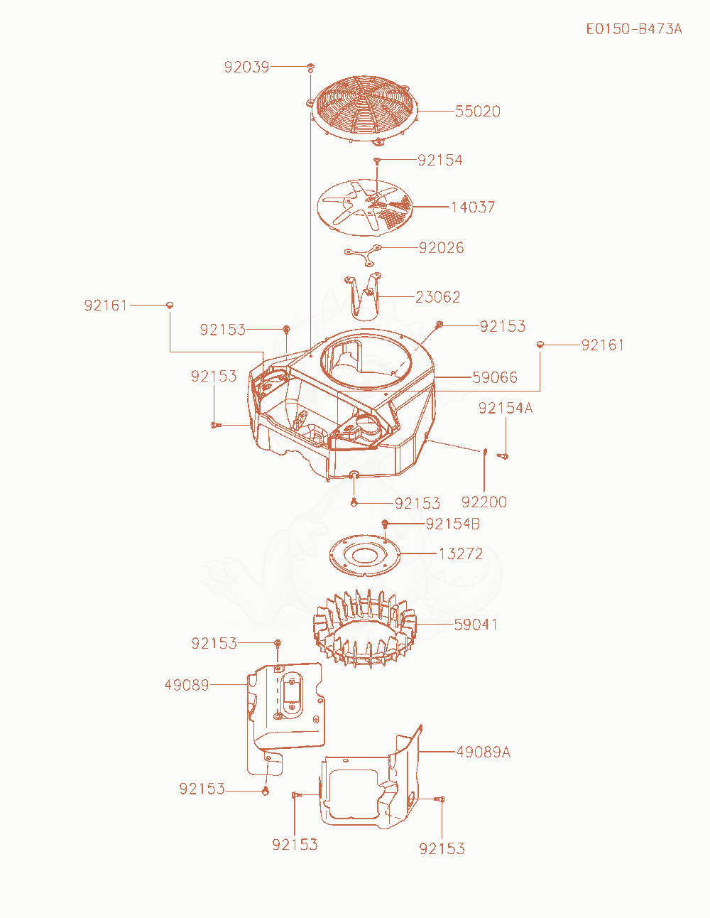 Exploded parts diagram of the Cooling-Equipment of a Kawasaki FS651V-AS28 engine, with numbered balloons