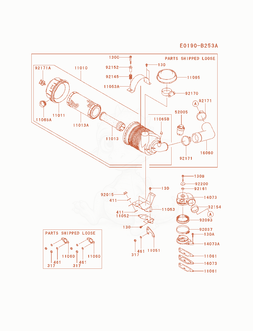 Exploded parts diagram of the Air-Filter / Muffler of a Kawasaki FD791D-FS04 engine, with numbered balloons