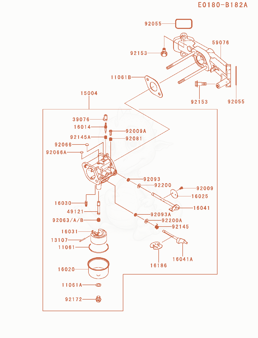 Exploded parts diagram of the Carburetor(As00) of a Kawasaki FR600V-AS00 engine, with numbered balloons