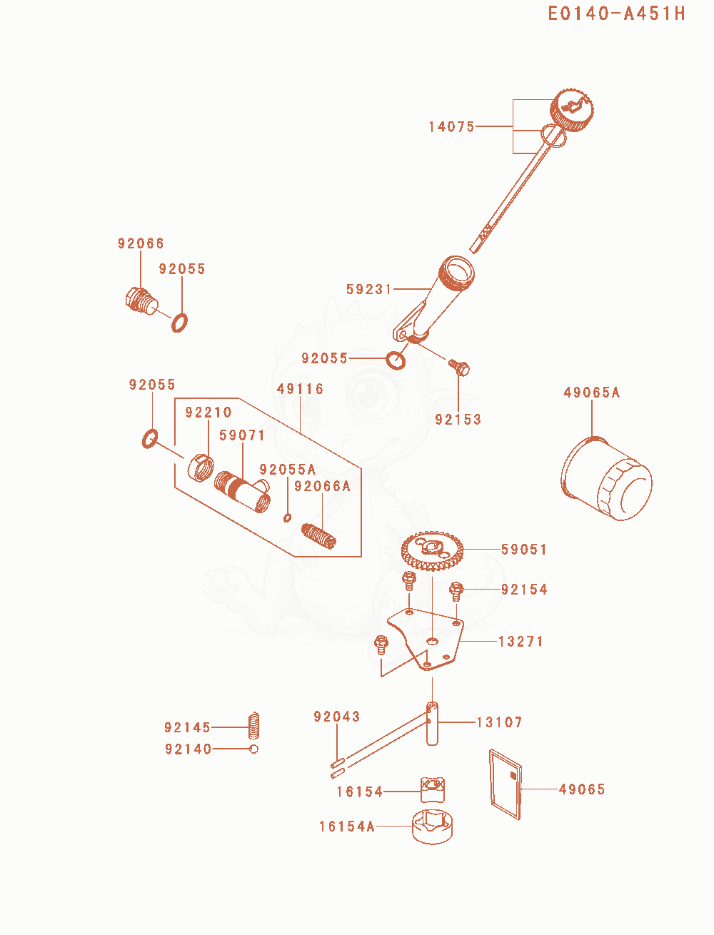 Exploded parts diagram of the Lubrication-Equipment of a Kawasaki FX921V-BS16 engine, with numbered balloons