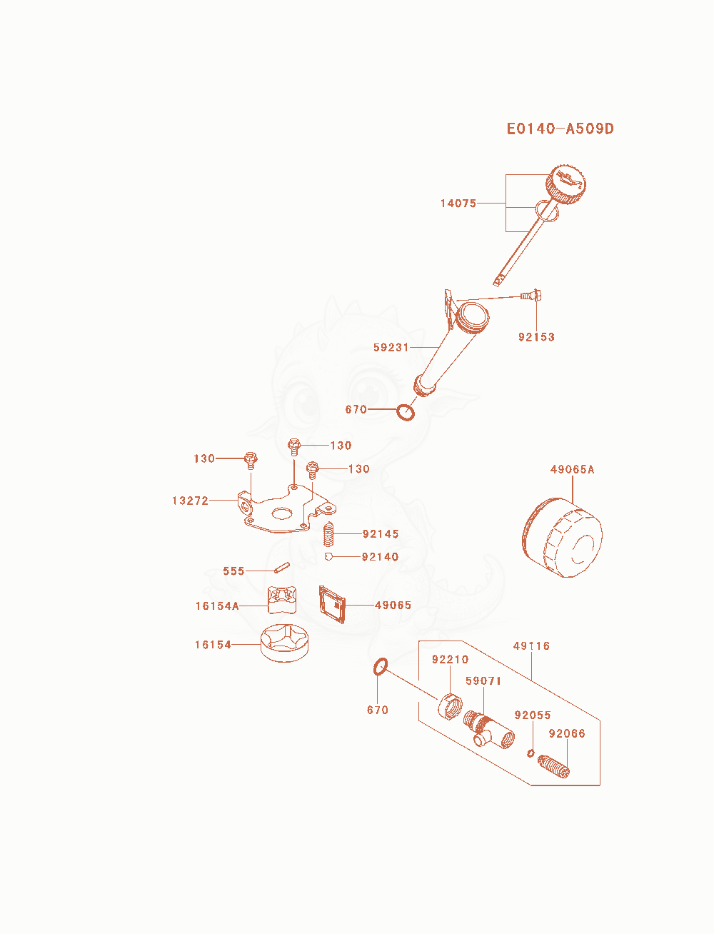 Exploded parts diagram of the Lubrication-Equipment of a Kawasaki FX691V-AS28 engine, with numbered balloons