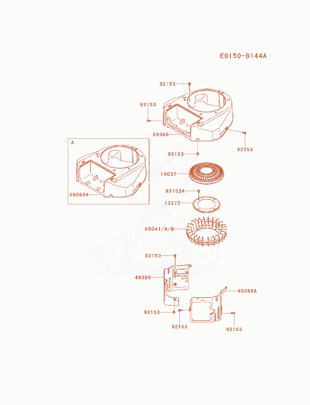 Exploded parts diagram of the Cooling-Equipment of a Kawasaki FS541V-AS23 engine, with numbered balloons