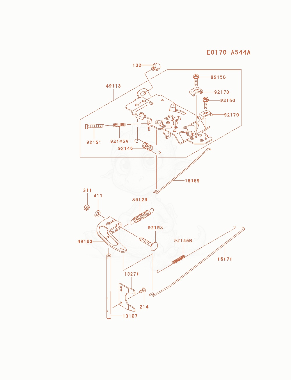 Despiece del Control-Equipment de un motor Kawasaki FH770D-AS04, con globos numerados