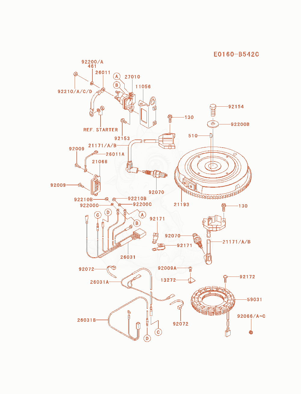 Exploded parts diagram of the Electric-Equipment of a Kawasaki FR691V-AS13 engine, with numbered balloons