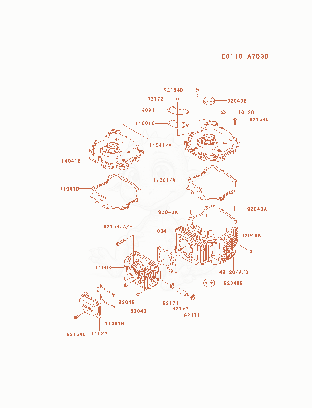 Exploded parts diagram of the Cylinder / Crankcase of a Kawasaki FJ180V-AM18 engine, with numbered balloons