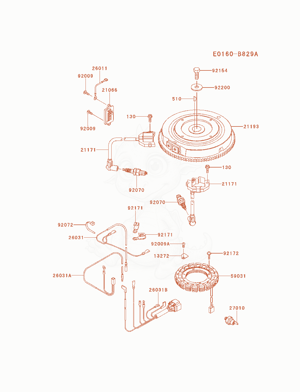 Exploded parts diagram of the Electric-Equipment of a Kawasaki FX691V-AS23 engine, with numbered balloons